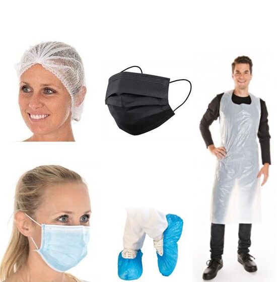 Vienreizlietojams apģērbs un sejas maskas